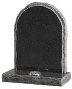 Natural dark grey granite churchyard headstone